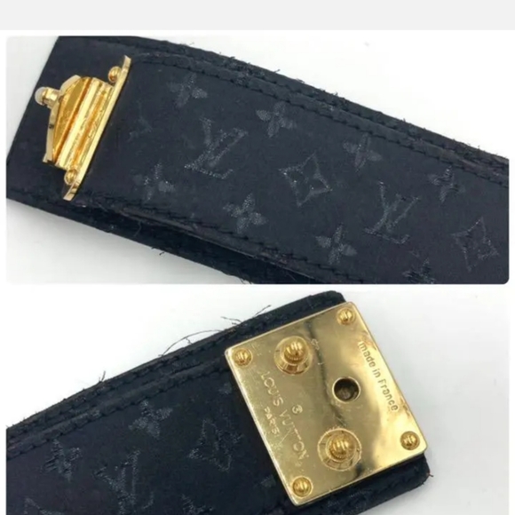๐ RARE LOUIS VUITTON CUFF BRACELET Black with Gold hardware..stunning!! ๐ค๐ค๐ค - Picture 5 of 9